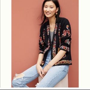 Anthropologie Maeve Ellen Embellished blazer folk
